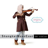 Jual Baju Muslim Wanita Muslimah Shanghai Coat Coklat Blazer Murah