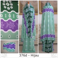Jual Mukena bali dewasa katun rayon motif 376D semi jumbo tekstur hijau Murah