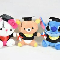 Jual Boneka Wisuda Toga Sarjana Hello Kitty Rilakuma Doraemon Stitch Murah