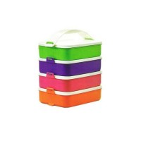 Jual TUPPERWARE CLICK TO GO RANTANG 4 SUSUN WARNA WARNI Murah
