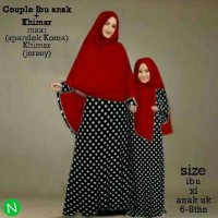 sepasang baju couple gamis ibu anak mom kids syari khimar syari'i