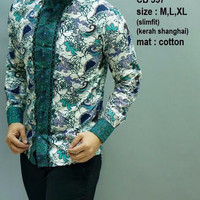 Busana Pria/ Baju Batik Lengan Panjang/ Desain Modern