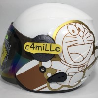 HELM BMC INOVA MOTIF RETRO DORAEMON WHITE GOLD HALF FACE