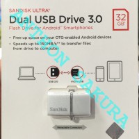 Jual SanDisk Ultra Dual USB Drive 3.0 OTG 32GB Putih Garansi Resmi Original Murah