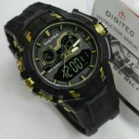 Jual JAM TANGAN DIGITEC RANGER DOUBLETIME ORIGINAL BLACK GOLD WATERRESIST Murah