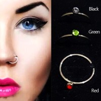 ANTING HIDUNG JEPIT WHITE GREEN 1 pcs Tanpa Tindik AKSESORIS MURAH