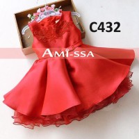 Jual C432 Dress AM Embroidery Red Murah