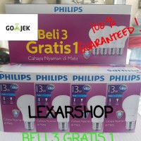 Jual Paket Lampu Bohlam Led BELI 3 GRATIS 1 PHILIPS 13W | Putih Murah