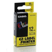 Jual EZ-Label Printer Casio 12mm Black hitam Ink Yellow kuning XR-12YW1 ok Murah
