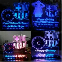 Jual Jam Led Acrilyc klub bola Barcelona Chelsea Manchester united Murah