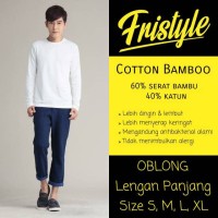 Jual KAOS OBLONG LENGAN PANJANG UNISEX COTTON BAMBOO KATUN SERAT BAMBU ASLI Murah