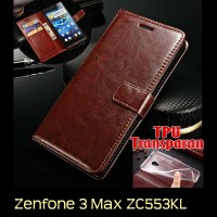 Jual Asus Zenfone 3 Max ZC553KL Retro PU Leather Flip Case Luxury Wallet Murah
