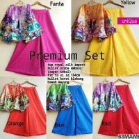 Jual Setelan Celana Kulot Atasan Tangan Terompet Ruffle XL-XXL 63MAMB Murah