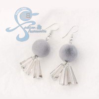Jual Anting Pom Pom Crystal Import Korea Murah
