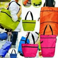 Jual Tas Belanja Lipat roda Praktis Serbaguna Foldable Trolley Shopping Bag Murah