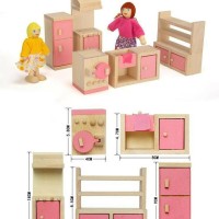 Mainan anak kayu - Rumah boneka - wooden house furniture - mainan kayu