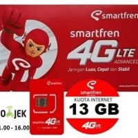 Jual PERDANA SMARTFREN GSM 4G LTE KUOTA 13 GB Murah