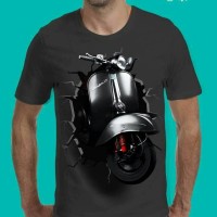 grosir t shirt baju kaos 3d motor vespa piagio terbaru