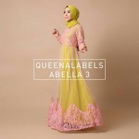 Gamis Brokat Tule mewah plus pashmina Premium butik