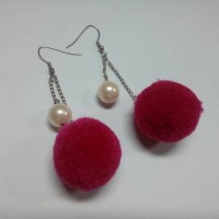Jual Anting Statement Earring 1131 - Pom Pom Korean Style Murah