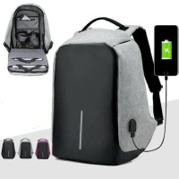 Jual Tas Ransel USB port charger,Smart Backpack Anti Air Anti Maling-thief Murah