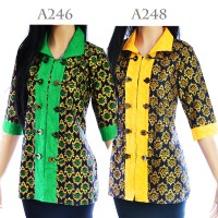 Jual Atasan Batik Tunik Blus Batik Blouse Motif Songket A246A248 Murah