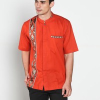 Baju koko batik, busana muslim pria kualitas premium TN 38 oren