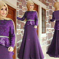 Jual BARU - ZS2 Hijab Peplum Gliter Mirah Murah
