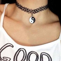 Jual Kalung Fashion Yin Yang Pendant Tattoo Choker RC0YYB Murah