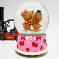Jual Snowball Music Box -Couple Strawberry Murah