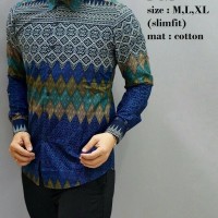 Jual KEMEJA BATIK PRIA SLIM FIT TERBARU LENGAN PANJANG MODERN Murah