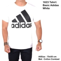 Jual Kaos adidas putih lengan pendek polos slimfit / tshirt adidas polos Murah