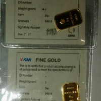 Jual LM Antam 5 gram (Logam Mulia 5 gr) LM Emas Goldbar 5gr Emas tahun 2017 Murah