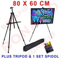 Jual Alat Tulis LED Writing Board 80x60 cm FREE kaki & spidol satu set Murah