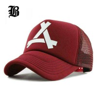 Jual TOPI JARING TRUCKER MERAH MAROON LOGO A - LS Murah