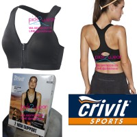 Jual Sport Bra Running / Zumba / Fitness Black Zipper High Impact Murah