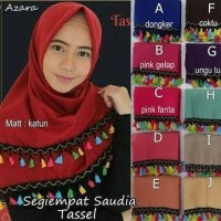 Hijab jilbab kerudung segi empat 4 renda tassel tasel rumbai