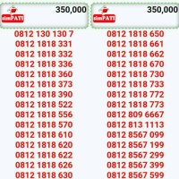 SIMPATI 11digit cantik hoki seri triple 111-666 double 1818