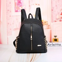 TAS IMPOR WANITA RANSEL FASHION SPORT HITAM KOREA ELEGAN BACKPACK