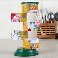 Jual Tempat wadah Bumbu RA023 5 in 1 Set terdiri dari 5 susun bisa diputar Murah