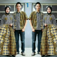 Baju batik couple sarimbit muslim seragam pesta hijab terbaru modern