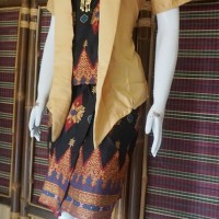 dress batik terbaru model setelan atasan bawahanDB140 mocca