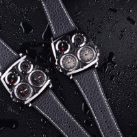 Jual Jam Tangan Pria Original OULM Tahan Air Unik Keren Kulit Asli Import Murah