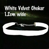 Jual White Velvet Choker Plain Murah