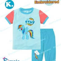 Jual Baju Anak Piyama Little Pony Biru Bordir Murah