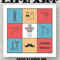 Jual Hiasan Dinding Barbershop Poster Kayu 30x30 - Barber Series Murah