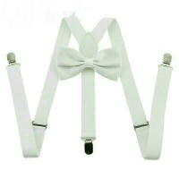 Jual suspender dasi kupu kupu dewasa atau anak warna putih white Murah