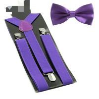 Jual suspender dasi kupu kupu dewasa atau anak warna ungu, paket hemat Murah