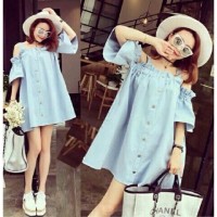 Jual Dress Sabrina Denim Big Size Murah