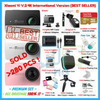 Jual Paket Xiaomi Yi 2 II 4K PREMIUM Set Lengkap Action Camera ORIGINAL Murah